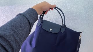 Unboxing  LONGCHAMP Medium Le Pliage Neo Nylon Tote Bag [upl. by Ojibbob28]