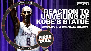 Stephen A amp Shannon Sharpe react to the unveiling of Kobe Bryants statue  First Take [upl. by Learsi]