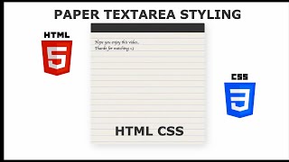 Paper Textarea Styling  HTML CSS  No JavaScript [upl. by Lilian]