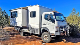 FIRST TIME Camping in the Mitsubishi Fuso Cabover Truck Camper [upl. by Anstus]