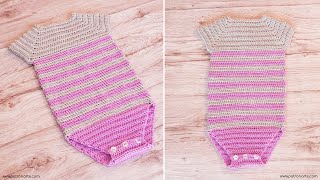 Body o Pelele A Crochet  Ganchillo para Bebé Paso a Paso  Crochet Baby Romper [upl. by Shumway]