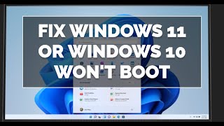 How to Fix Windows 11 or Windows 10 Wont Boot [upl. by Llebana]