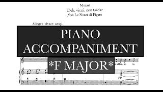 Deh vieni non tardar WAMozart  Recitative and Aria  F Major Piano Accompaniment [upl. by Oler]