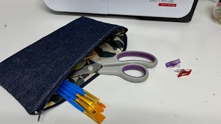 Lined zipper pouch sewing tutorial Fast and Easy Perfect for beginners [upl. by Putscher]