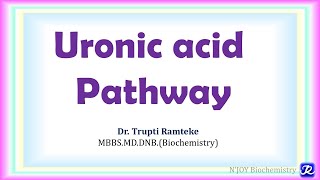 24 Uronic acid Pathway  Carbohydrate Metabolism  Biochemistry  NJOY Biochemistry [upl. by Airottiv148]