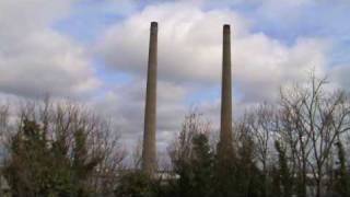 Lafarge Blue Circle Chimneys Demolition [upl. by Yakcm167]