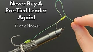 How to Tie a 2 Hook Leader Egg Loop Snell Knot for Salmon Halibut Lingcod amp more [upl. by Nurat]