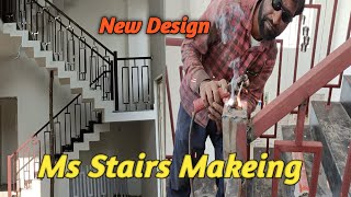 MS Stairs Makingmetal stair railing installation [upl. by Rumney]