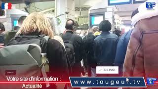 France  Trafic des transports en commun perturbé Montparnasse [upl. by Haydon]