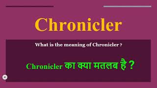 Chronicler meaning in Hindi  Chronicler ka kya matlab hota hai  daily use English words [upl. by Odlaumor]