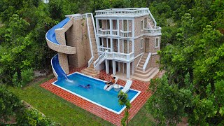 Full Video Build Creative Water Slide Park To Underground Swimming Pool amp Beautiful Villa House [upl. by Maxi]