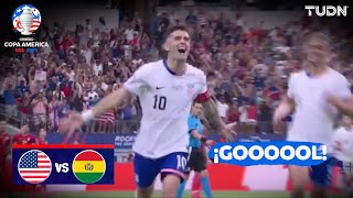 ¡Qué GOLAZO DE PULISIC  Estados Unidos 10 Bolivia  Copa América 2024  J1  TUDN [upl. by Fleta709]