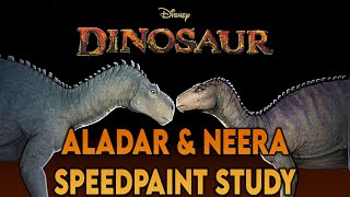 Disney Dinosaur  Iguanodon  Aladar amp Neera Fan Art Speedpaint [upl. by Kriste]