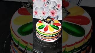 Multi colour design rainbow cake happy birthday cakeshortsfeedviralstrendingvideo [upl. by Yehtomit]