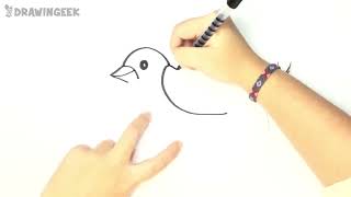 How to draw a Bird for kids  Bird Drawing Lesson Step by Step [upl. by Macintyre]