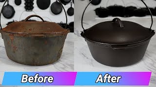 Cast Iron Dutch Oven Restoration [upl. by Walworth]