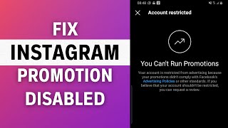 How to Fix Promotion Disabled on Instagram  You Cant Run Promotions [upl. by Moriarty]