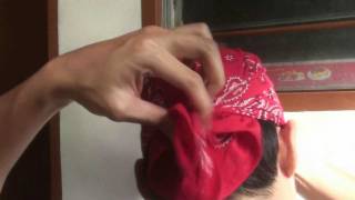 Bandana How to fold and tie as headwear [upl. by Wiltsey]