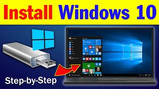 How to install Windows 10 from USB Flash Drive  Windows 10 installation step by step  windows10 [upl. by Ninnetta]