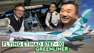 Etihad B78710 Greenliner Special Sustainable Flight  Can Flying Go Green [upl. by Elok]