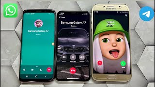 Telegram amp WhatsApp Call iPhone X amp Samsung Galaxy S9 amp A7 Android 11 amp iOS 14 [upl. by Dewees]