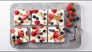 How to make Frozen Yogurt Bark Lunchology [upl. by Netsrik]