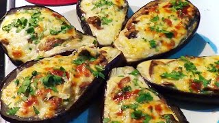 Berenjenas rellenas con champignones y gratinadas al horno [upl. by Nonregla]