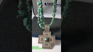 THE TURTLE SHELL Beautiful Montana Silversmiths Southwest Silver Turquoise Cross Beaded Strands USA [upl. by Adev]