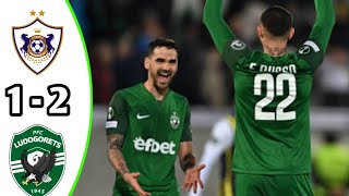 Qarabag FK vs Ludogorets Razgard 12 Highlights  Champions League 2024 eFootball Game Play [upl. by Aidnis]