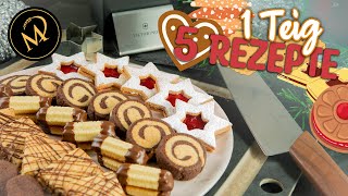 1 Teig für 5 Weihnachtsrezepte  Plätzchen  Kekse  Guetzli [upl. by Downe463]