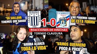 HINCHAS de ALIANZA LIMA reaccionan a la VICTORIA ante MANNUCCI en el DEBUT de PAOLO GUERRERO [upl. by Airdnaed190]