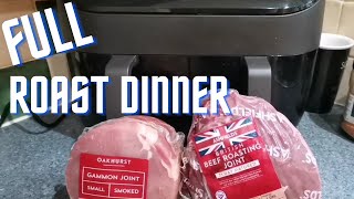 Duel Air Fryer Roast Dinner Feat Gammon Beef amp Roast Potatoes [upl. by Lahcar]