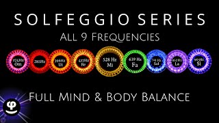 Deep Sleep  All 9 Solfeggio Frequencies  Black Screen  Binaural Beats [upl. by Gemma]