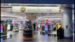 Night shopping in Qatar Doha Duty Free space in Hamad International Airport HIA Luxury stores [upl. by Nnaarat]