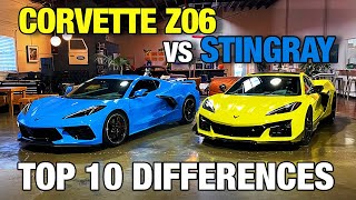 Chevy Corvette Z06 vs Stingray  Top 10 Differences Between the 2023 Corvette Z06 amp 2020 Stingray [upl. by Delorenzo827]