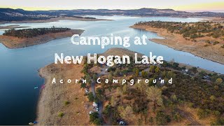 Camping at New Hogan Lake  Acorn Campground  Aerial view [upl. by Arocahs]