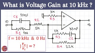 Op Amp RC Filter Transfer Function of Op Amp Circuit OpAmp Active Filter Solved Problem [upl. by Esilehc259]