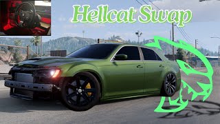 Realistic Cruise In Chrysler Bucket Hellcat 300 Swap With Burble Tune  Steering wheel Gameplay [upl. by Tessi308]