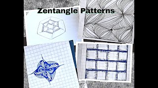 4 Zentangle Patterns for Beginners  Relaxing Doodle Drawing [upl. by Giamo]