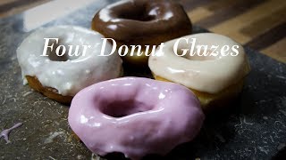 Four Easy Donut GlazesChocolate White Chocolate Strawberry MapleEdesian [upl. by Clausen685]