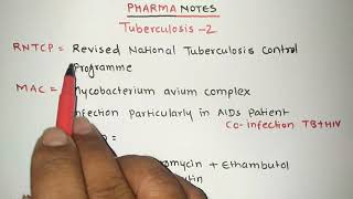 TUBERCULOSIS WITH TRICKS  PART2  RRB PHARMACIST EXAM  GPAT  ESIC [upl. by Trinatte]