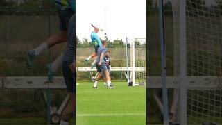 Erling Haalands INSANE LEAP to score header in Man City training 😱 shorts [upl. by Wagstaff]