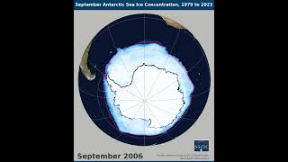 September Antarctic Sea Ice Concentration 1979 to 2023 [upl. by Winterbottom]