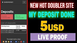 New Doubler Website Launch 2021  Darkmoneyvip Reviews  Withdraw Proof  Deposit Proof [upl. by Anerhs]