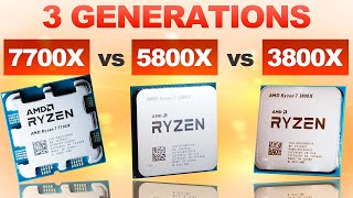 3 Generations TESTED — AMD 7700X vs 5800X vs 3800X [upl. by Brent]