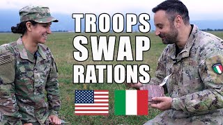 Italian 🇮🇹 and American 🇺🇸 soldiers swap rations [upl. by Lewie695]