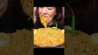 ASMR EATING SPICY INDIAN MAGGI MASALA NOODLES shorts ytshorts youtubeshorts [upl. by Tekcirc11]