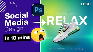 10 mins to create this social media post in Photoshop ✅  advertising poster [upl. by Yesdnil]