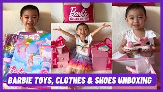 BARBIE TOYS CLOTHES amp SHOES UNBOXING SarinaHilarioVlogs SamplePrincess toys barbie unboxing [upl. by Hinda]