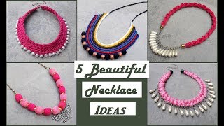 5 Handmade Necklace Ideas  How To Make Silk Thread Necklace At Home  Creationampyou [upl. by Lliw500]